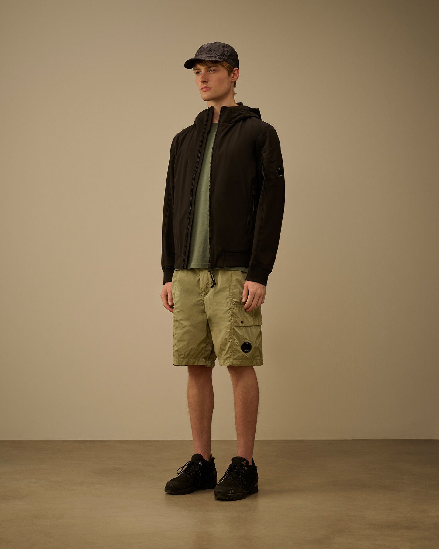 Chrome-R Lens Boxy Cargo Shorts, MOSS GRAY - GREEN