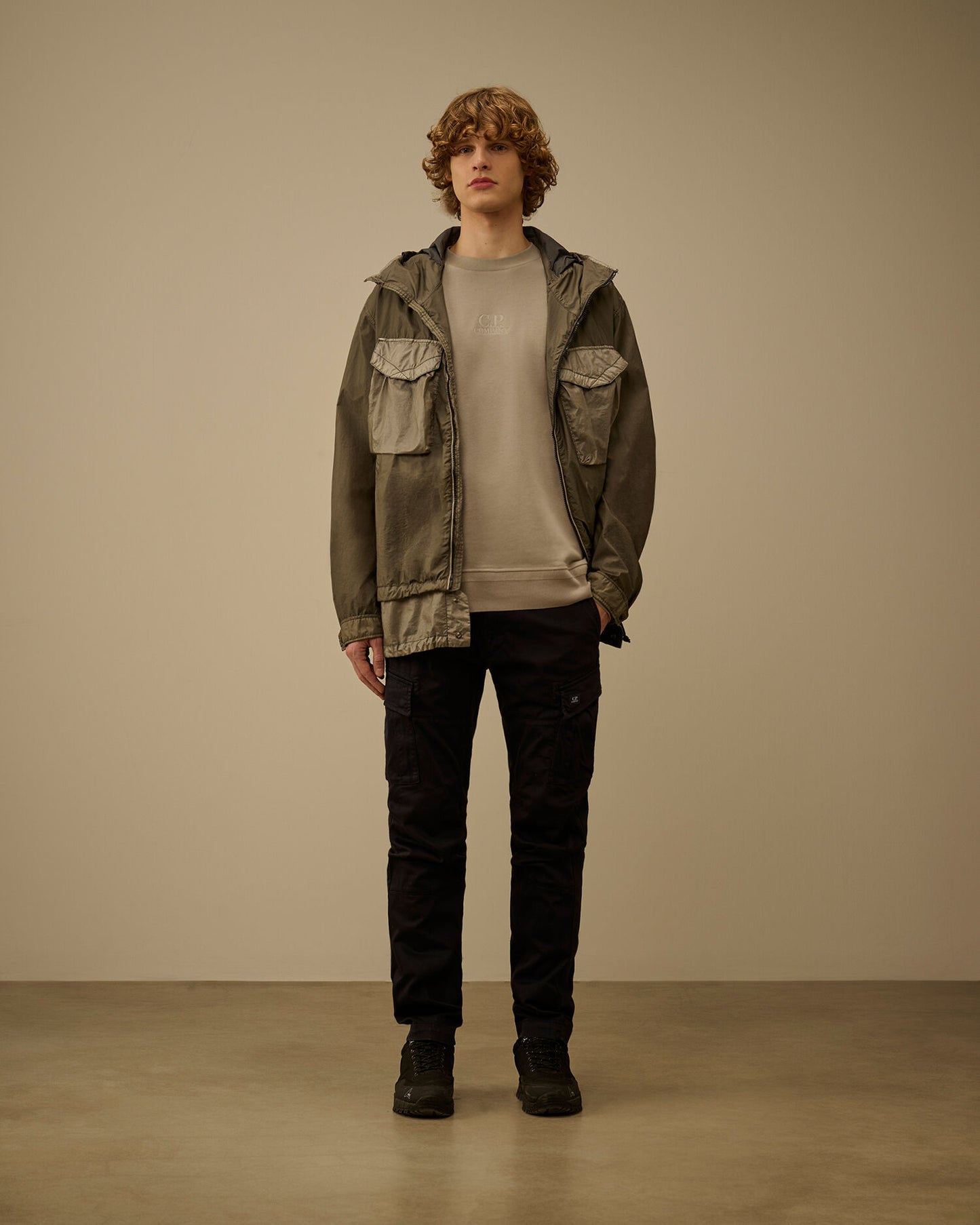 Diagonal Raised Fleece Crewneck Sweatshirt, DOVE - GREY