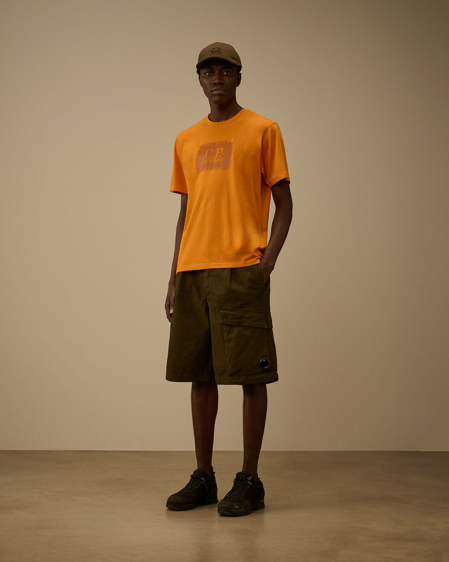 Jersey 30/1 Short Sleeve Logo Label T-Shirt, DESERT SUN - ORANGE