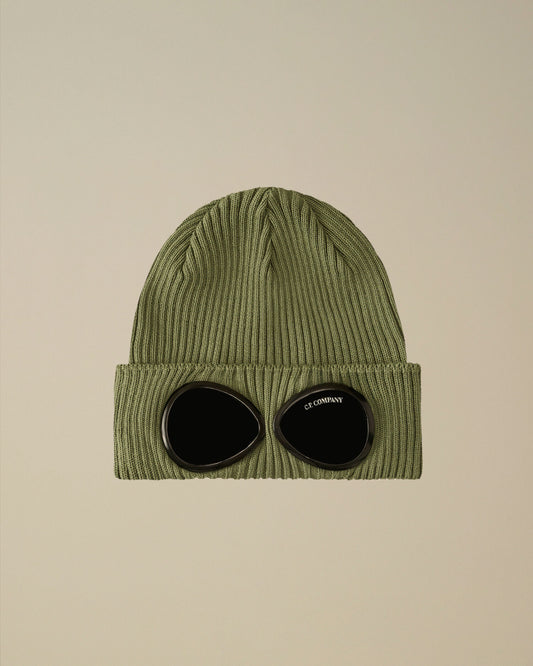 Cotton Goggle Beanie, BRONZE GREEN