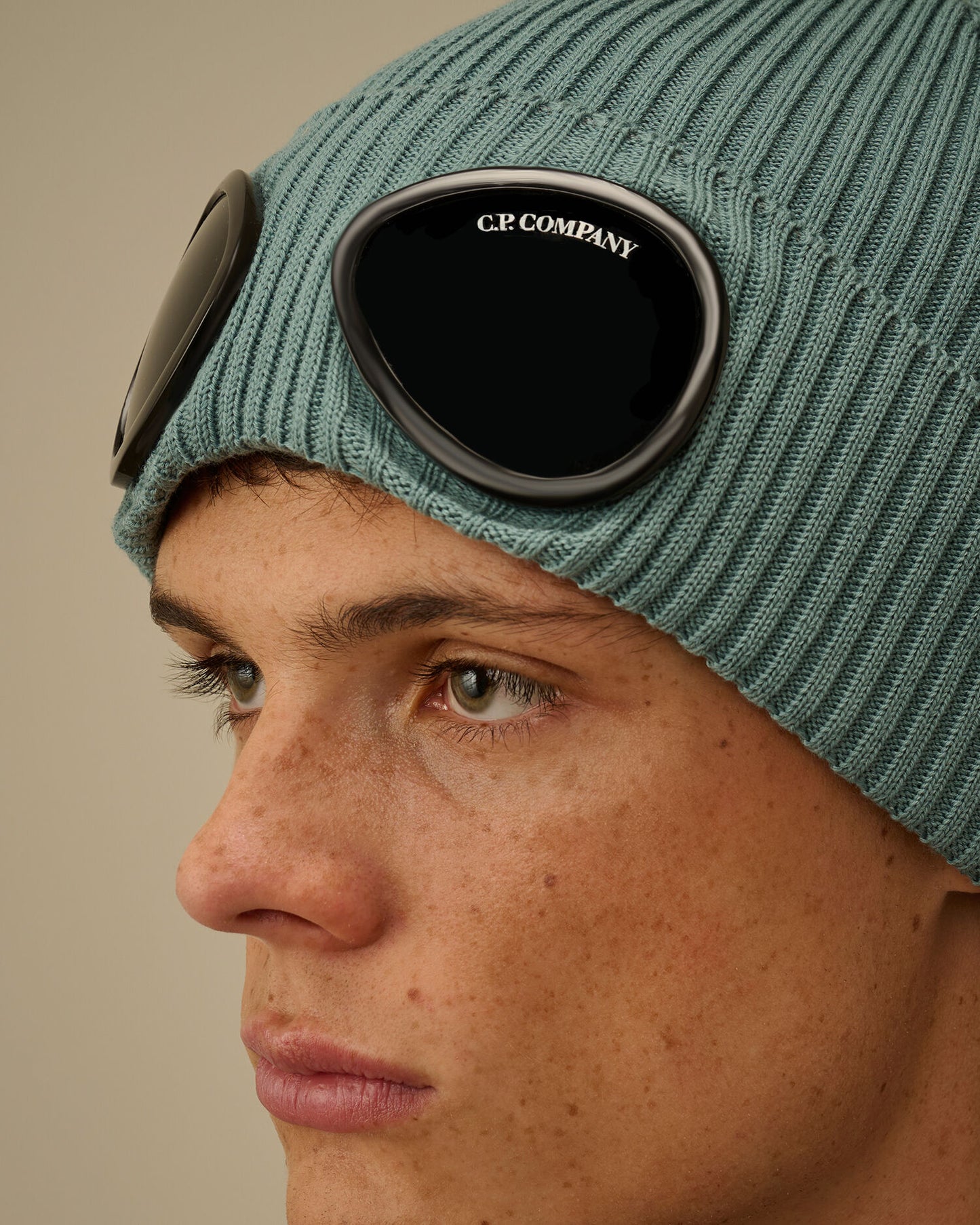 Cotton Goggle Beanie, SILVER BLUE