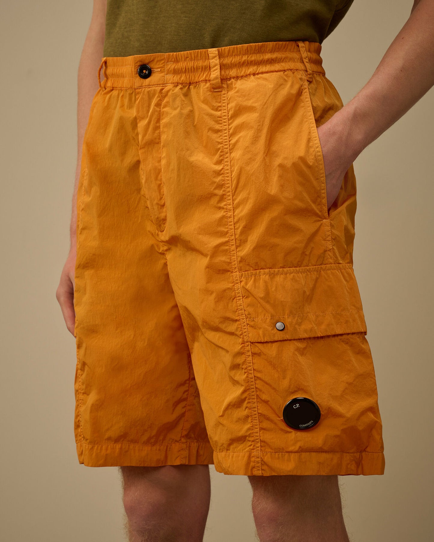 Chrome-R Lens Boxy Cargo Shorts, DESERT SUN - ORANGE