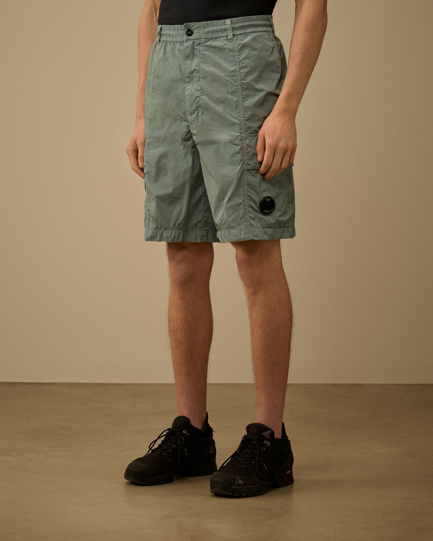 Chrome-R Lens Boxy Cargo Shorts, SILVER BLUE