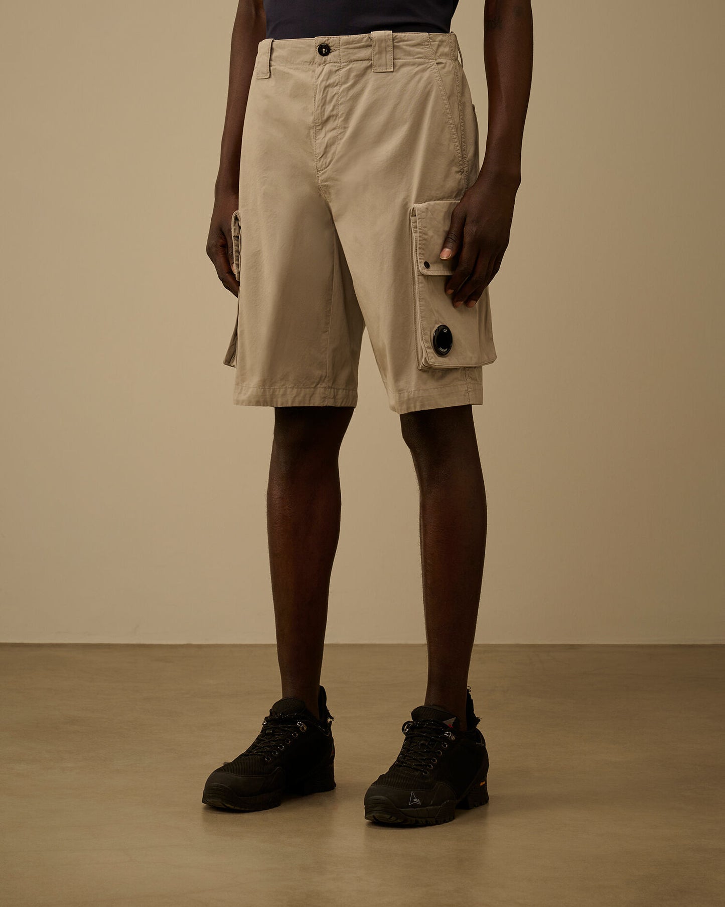Cotton Gabardine Lens Cargo Shorts, DOVE - GREY