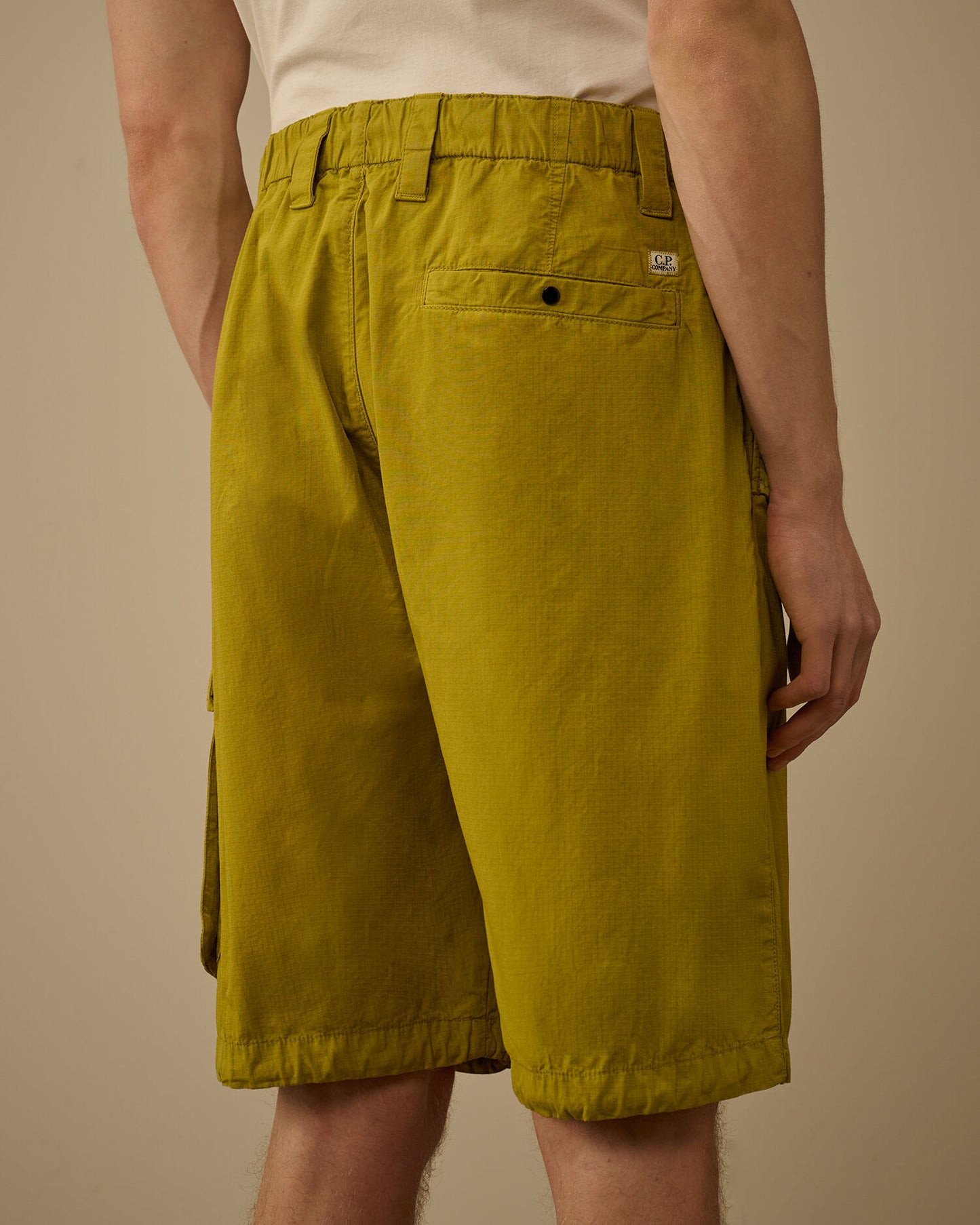 Cotton Rip-Stop Loose Lens Cargo Shorts, BURNISHED GOLD - YELLOW