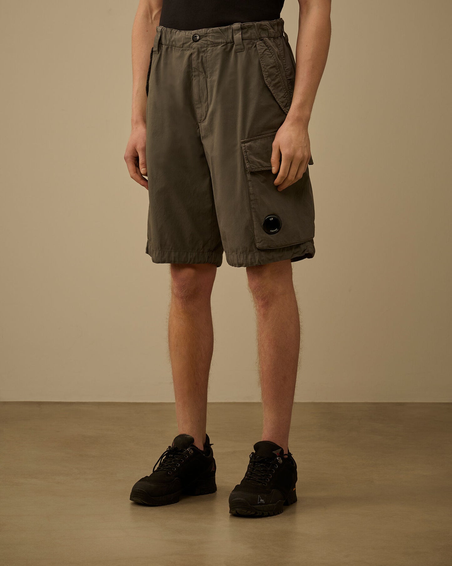 Cotton Rip-Stop Loose Lens Cargo Shorts, GUNMETAL - GREY