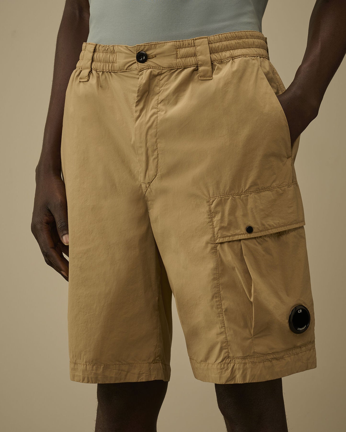 50 Fili Stretch Loose Lens Cargo Shorts, ANPHORA - BEIGE
