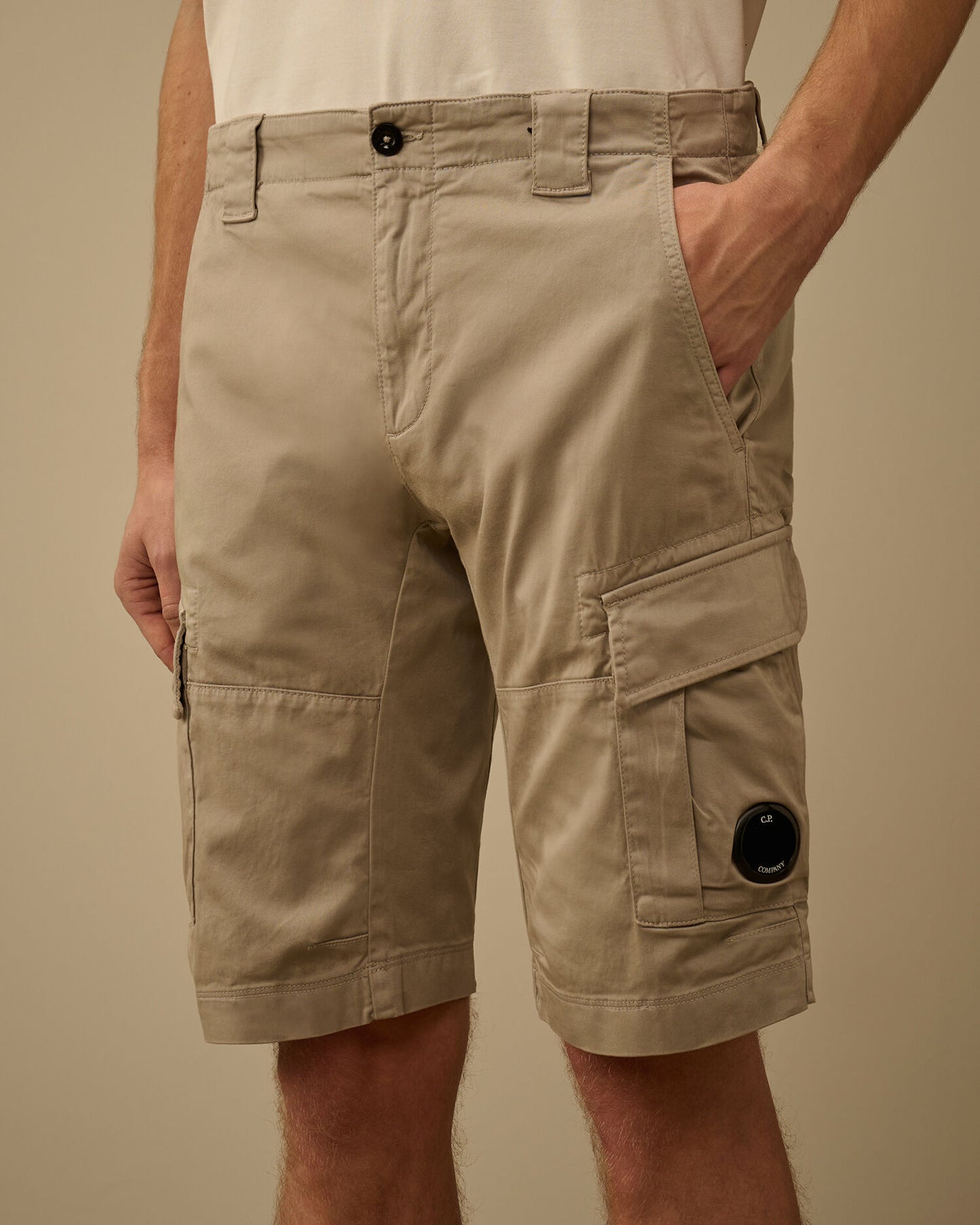 Stretch Sateen Cargo Lens Shorts, DOVE - GREY