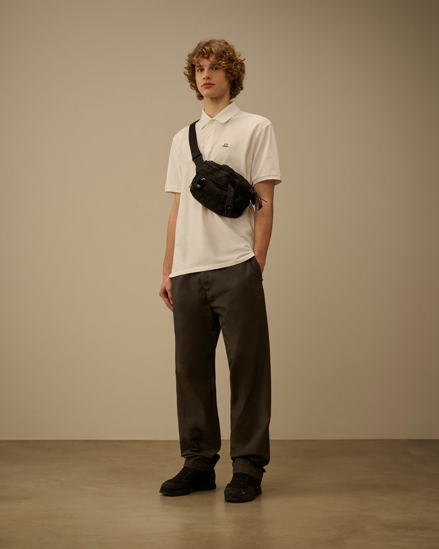 Stretch Piquet Short Sleeve Point Collar Polo, GAUZE WHITE