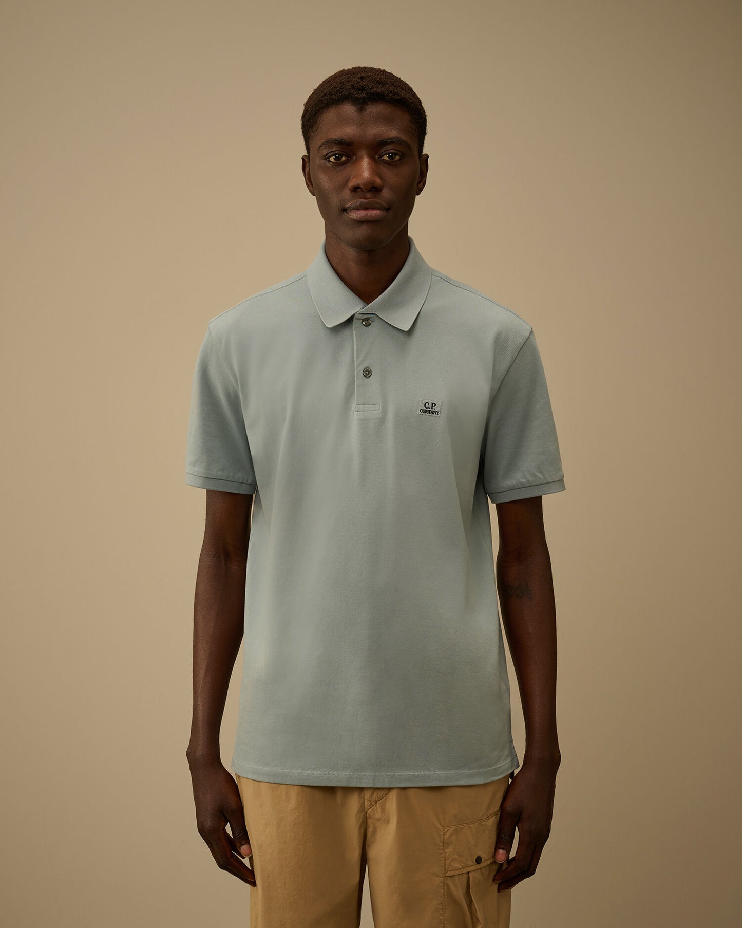 Stretch Piquet Short Sleeve Point Collar Polo, SILVER BLUE