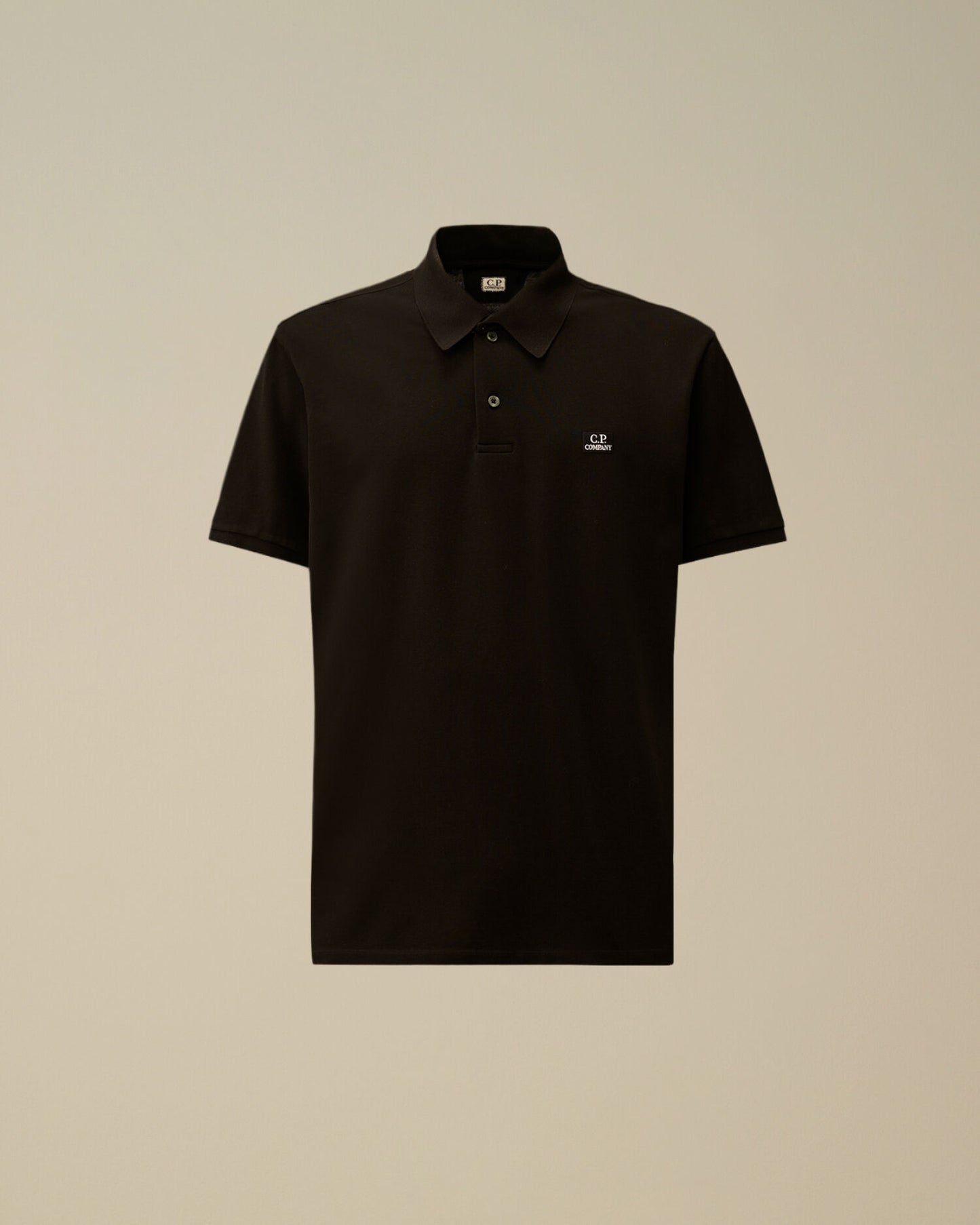 Stretch Piquet Short Sleeve Point Collar Polo, BLACK