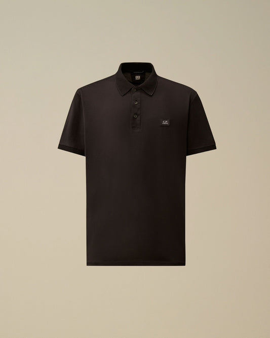 70/2 Mercerized Jersey Gasato Short Sleeve Polo, BLACK
