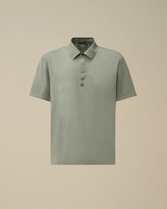 70/2 Mercerized Jersey Gasato Short Sleeve Logo Polo, SILVER BLUE
