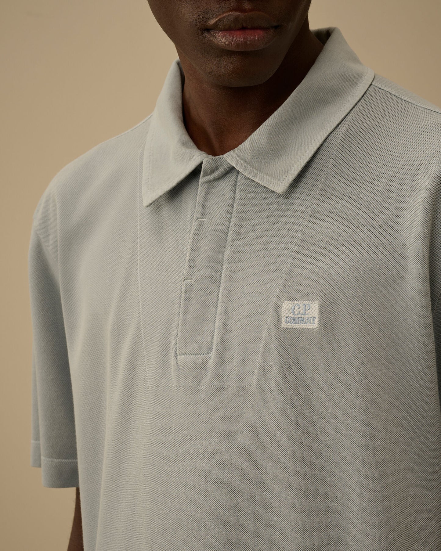 24/1 Piquet Button Short Sleeve Polo, SILVER BLUE