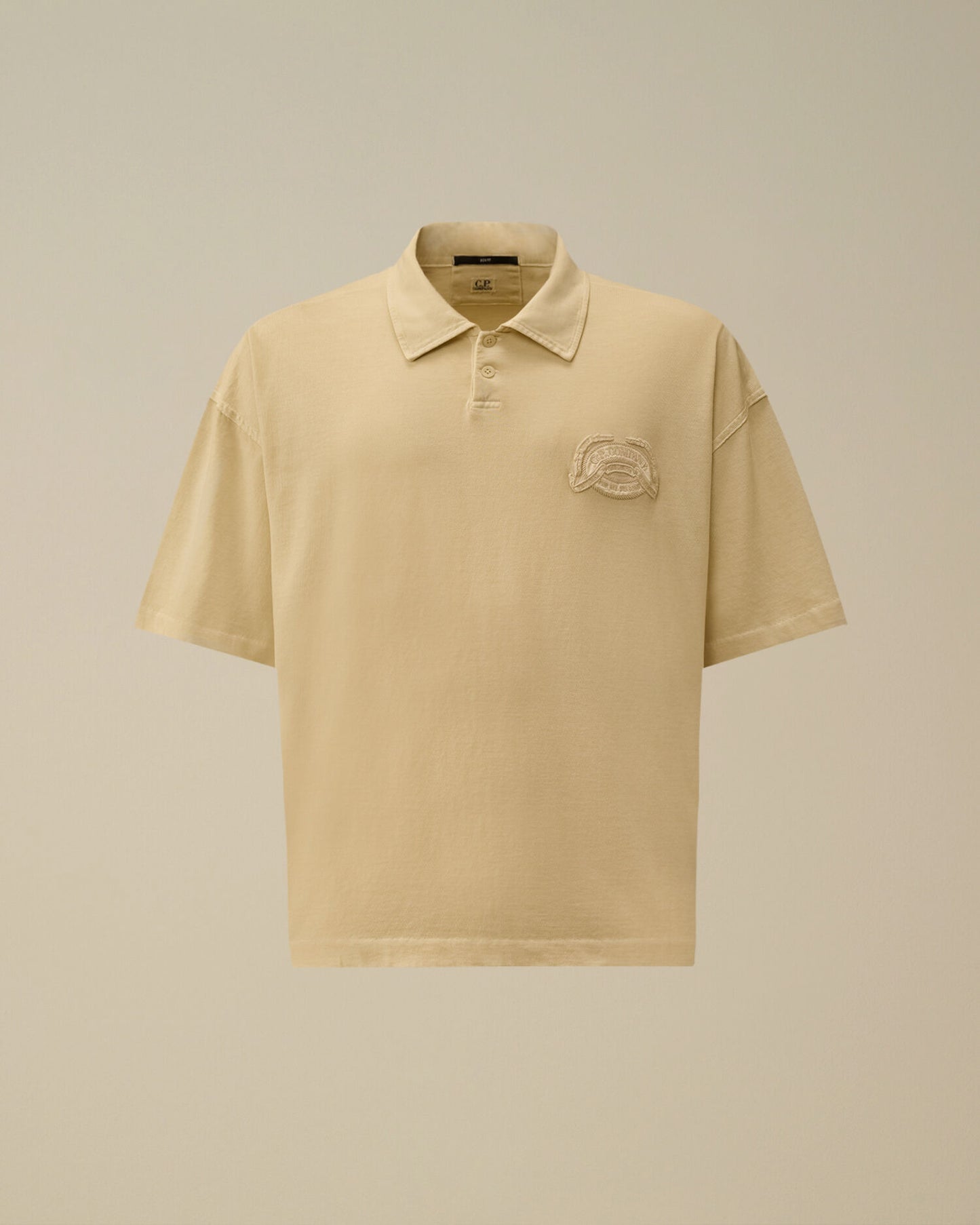 20/1 Jersey Short Sleeve Boxy Logo Polo, FROZEN DEW - WHITE