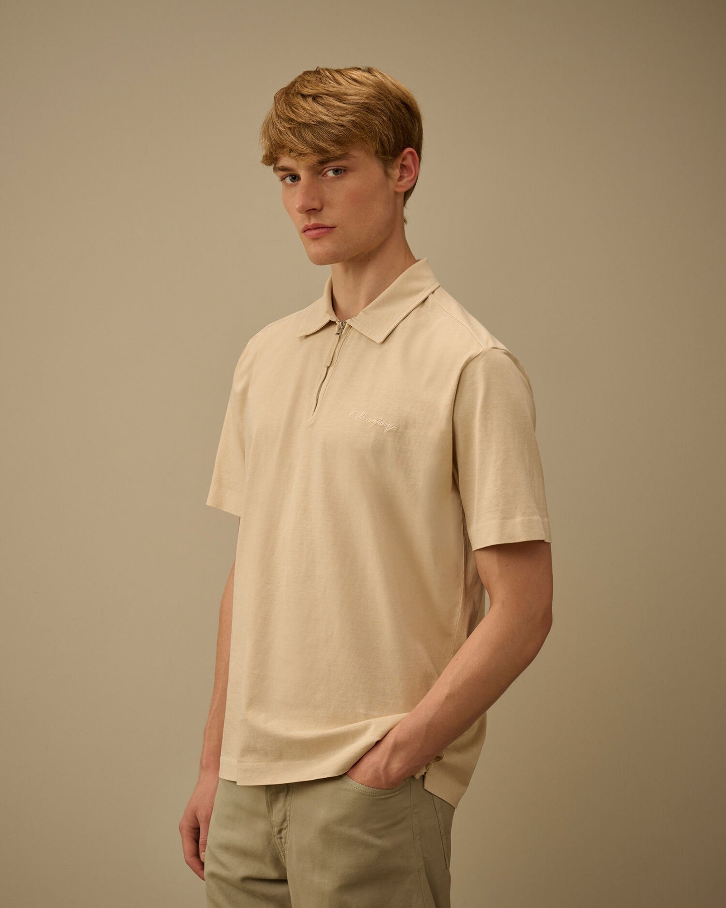 1020 Jersey Short Sleeve Half Zip Polo, FROZEN DEW - WHITE