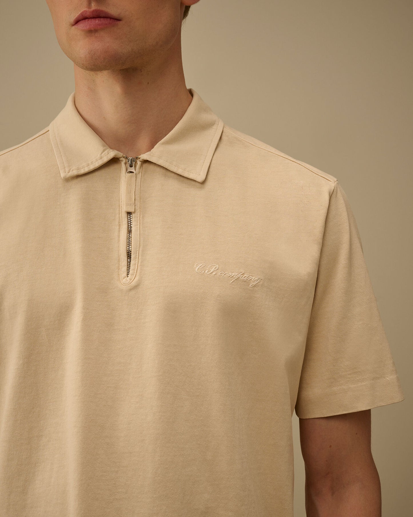 1020 Jersey Short Sleeve Half Zip Polo, FROZEN DEW - WHITE