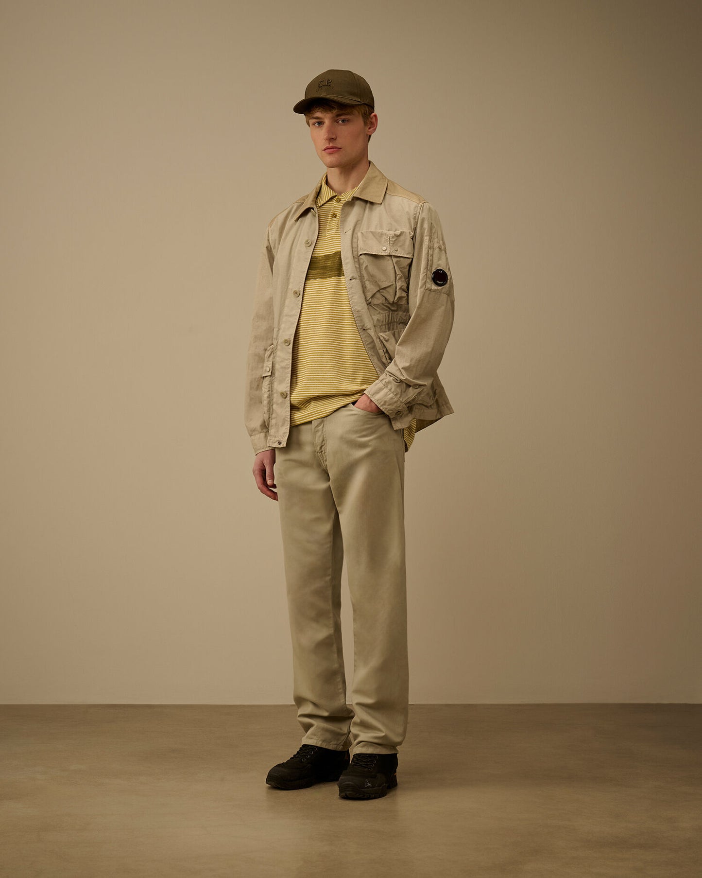 Printed Jersey 20/1 Short Sleeve Logo Polo, ANTIQUE MOSS -YELLOW