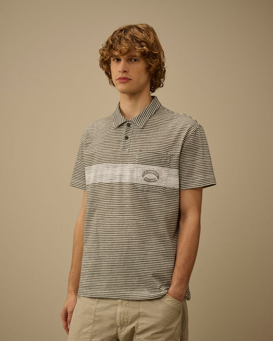 Printed Jersey 20/1 Short Sleeve Logo Polo, GUNMETAL - GREY