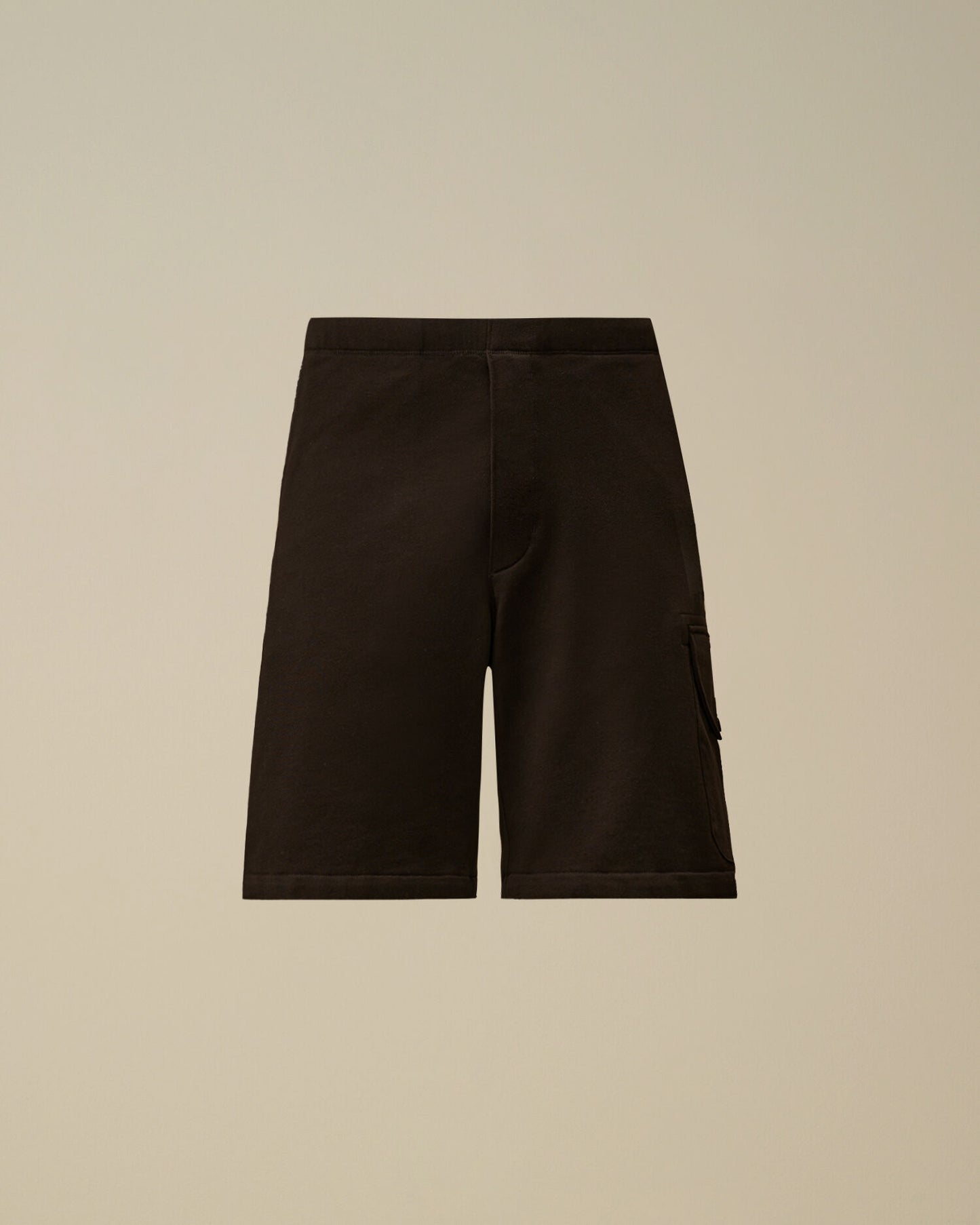 Diagonal Raised Fleece Cargo Sweatshorts, BLACK