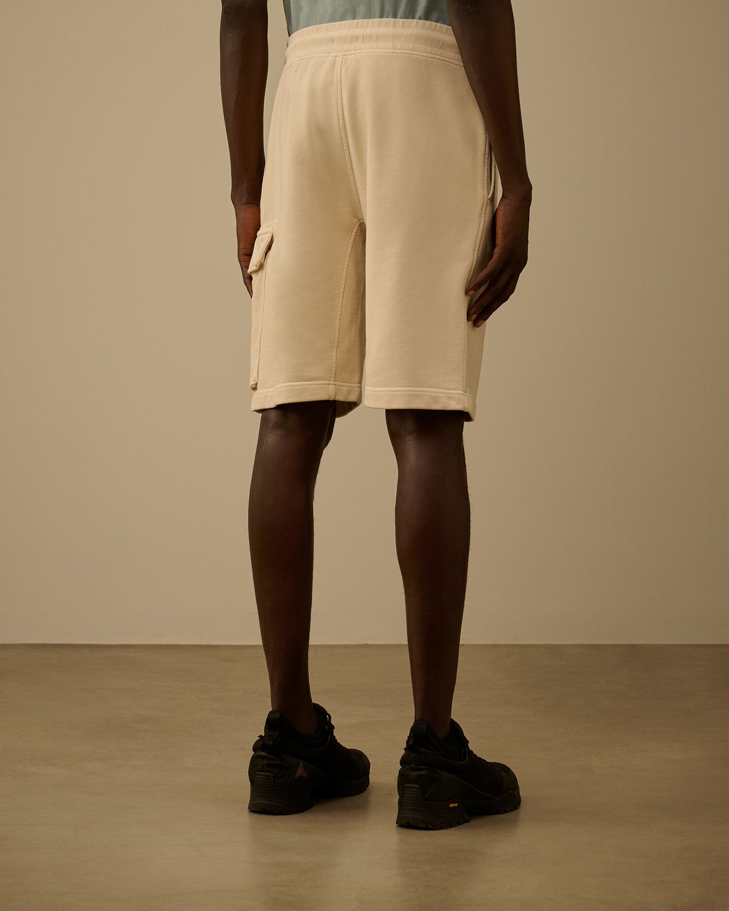 Cotton Diagonal Fleece Cargo Sweatshorts, FROZEN DEW - WHITE