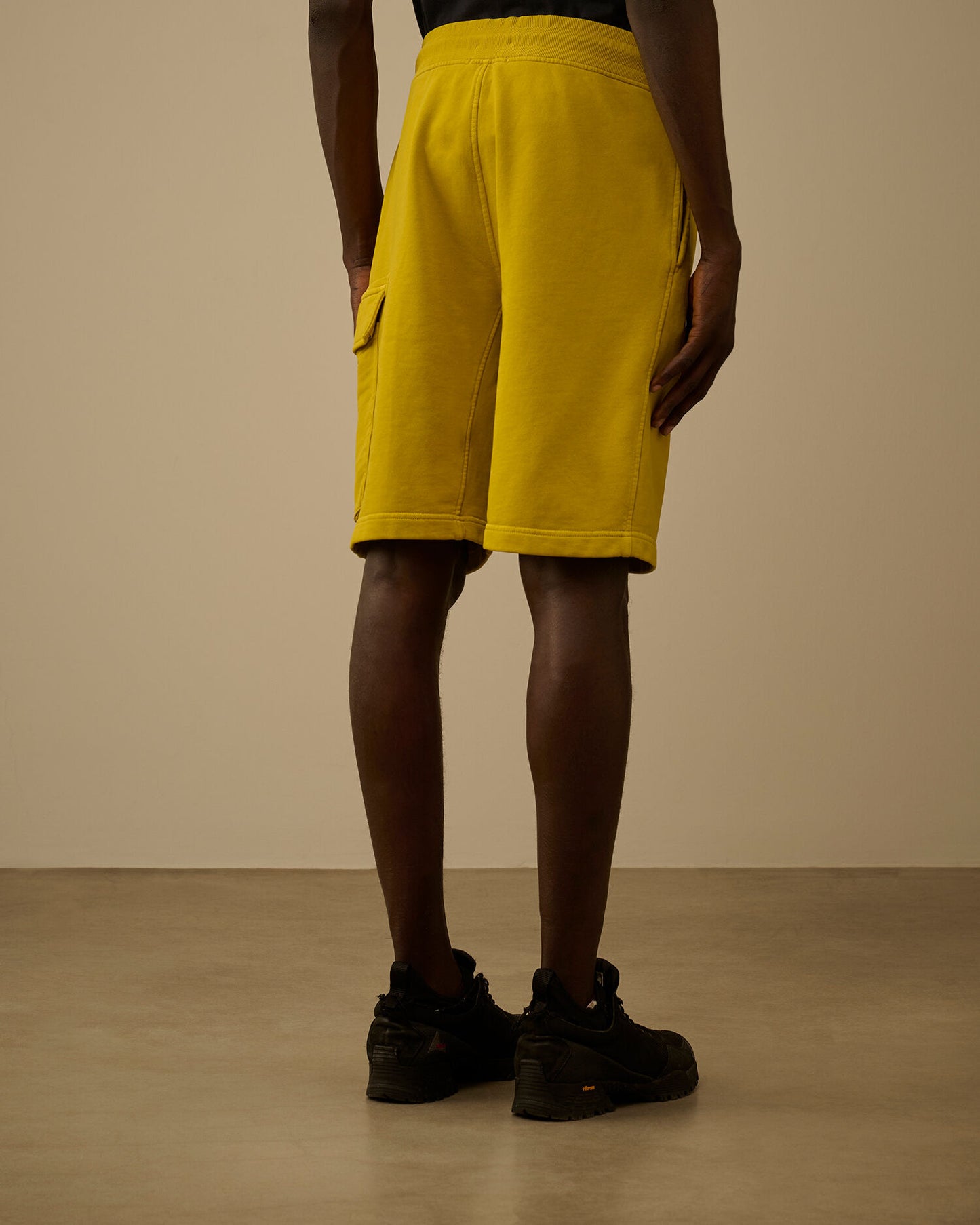 Cotton Diagonal Fleece Cargo Sweatshorts, ANTIQUE MOSS -YELLOW