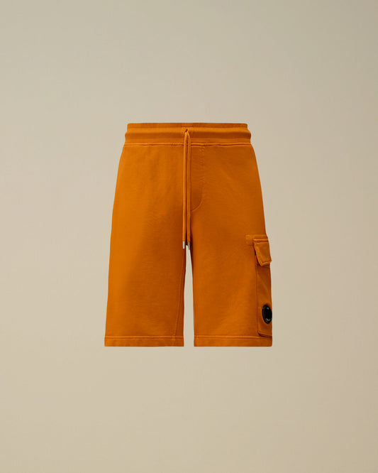Cotton Diagonal Fleece Cargo Sweatshorts, DESERT SUN - ORANGE