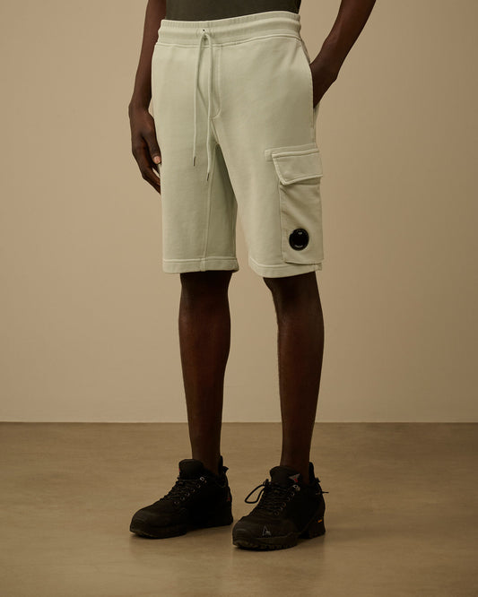 Cotton Diagonal Fleece Cargo Sweatshorts, MISTY BLUE