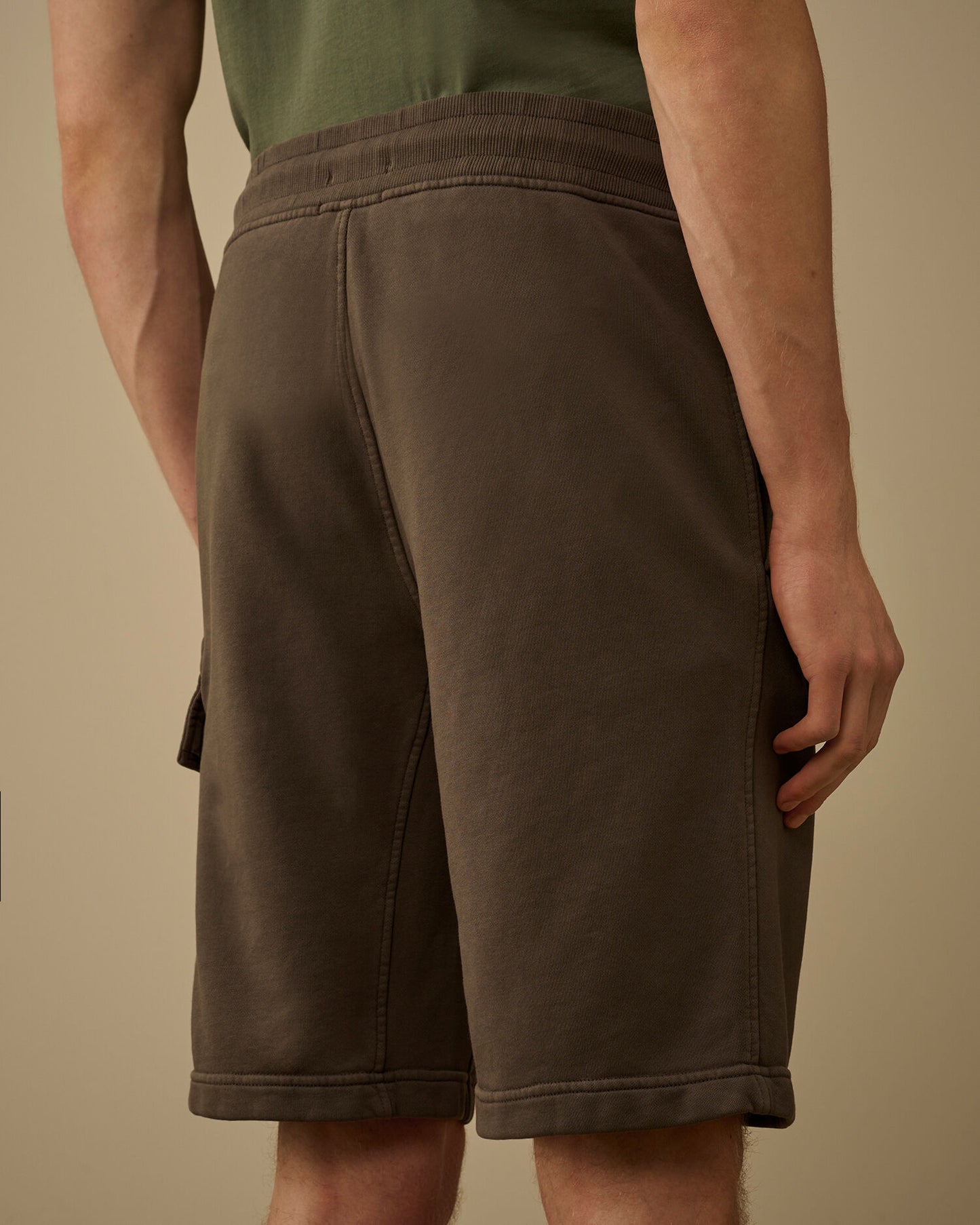 Cotton Diagonal Fleece Cargo Sweatshorts, GUNMETAL - GREY