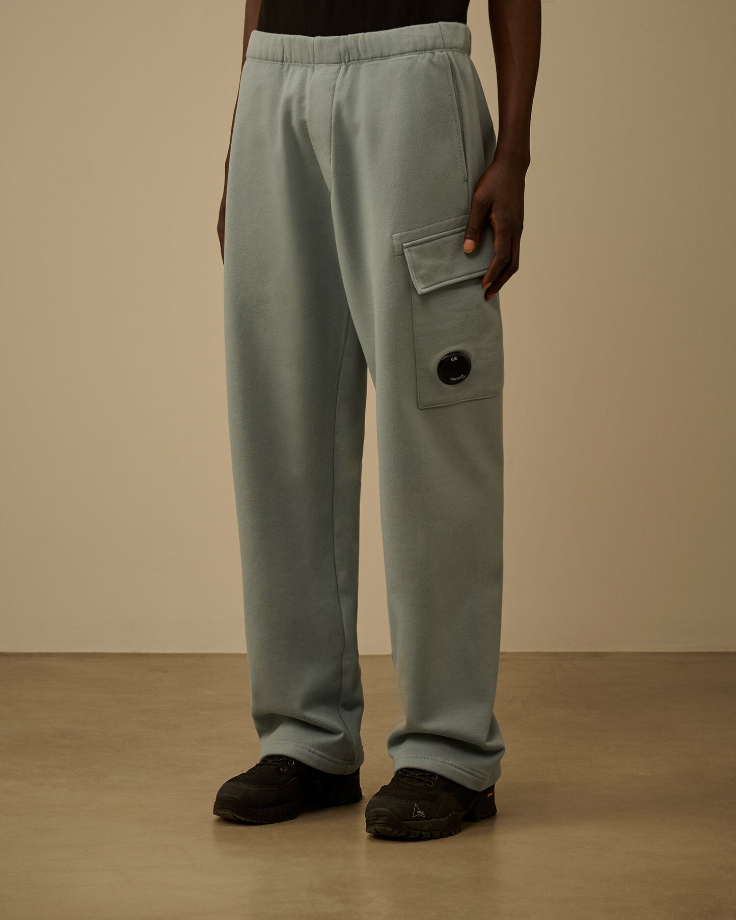 Diagonal Raised Fleece Cargo Sweatpants, SILVER BLUE
