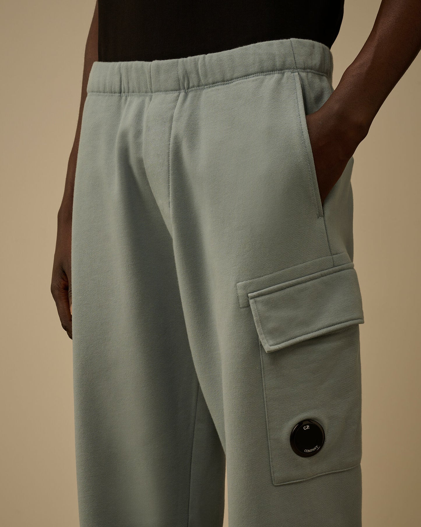 Diagonal Raised Fleece Cargo Sweatpants, SILVER BLUE