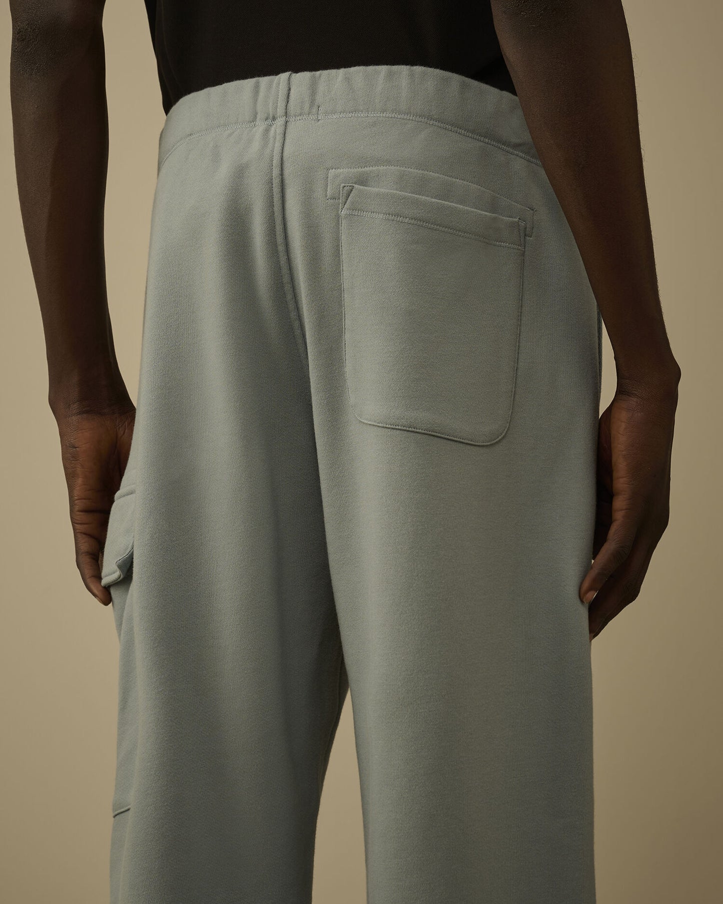 Diagonal Raised Fleece Cargo Sweatpants, SILVER BLUE