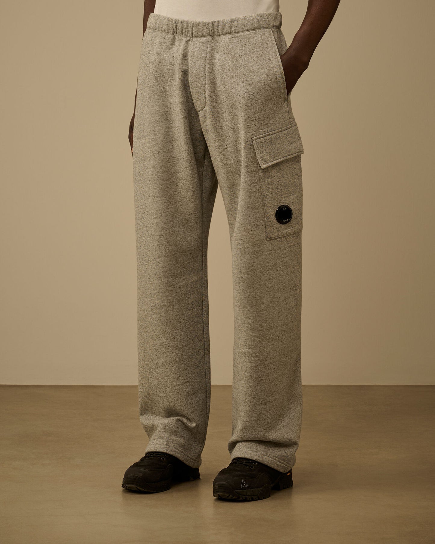 Diagonal Raised Fleece Cargo Sweatpants, GREYSTONE MELANGE