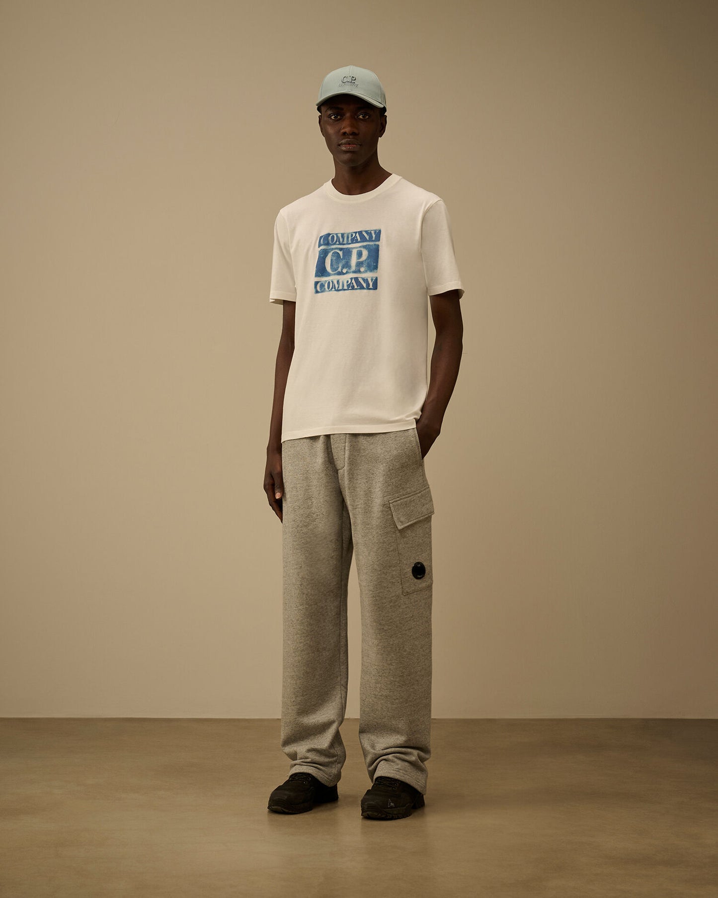 Diagonal Raised Fleece Cargo Sweatpants, GREYSTONE MELANGE