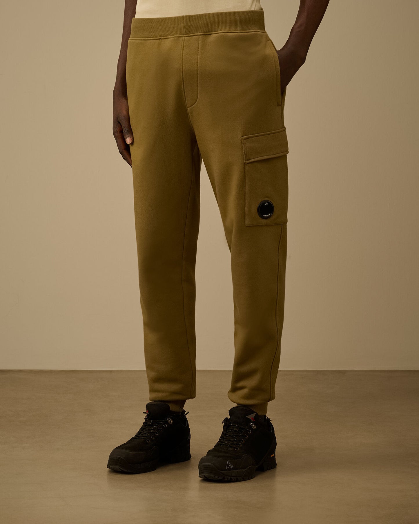 Diagonal Raised Fleece Cargo Lens Sweatpants, DRIED HERB - GREEN