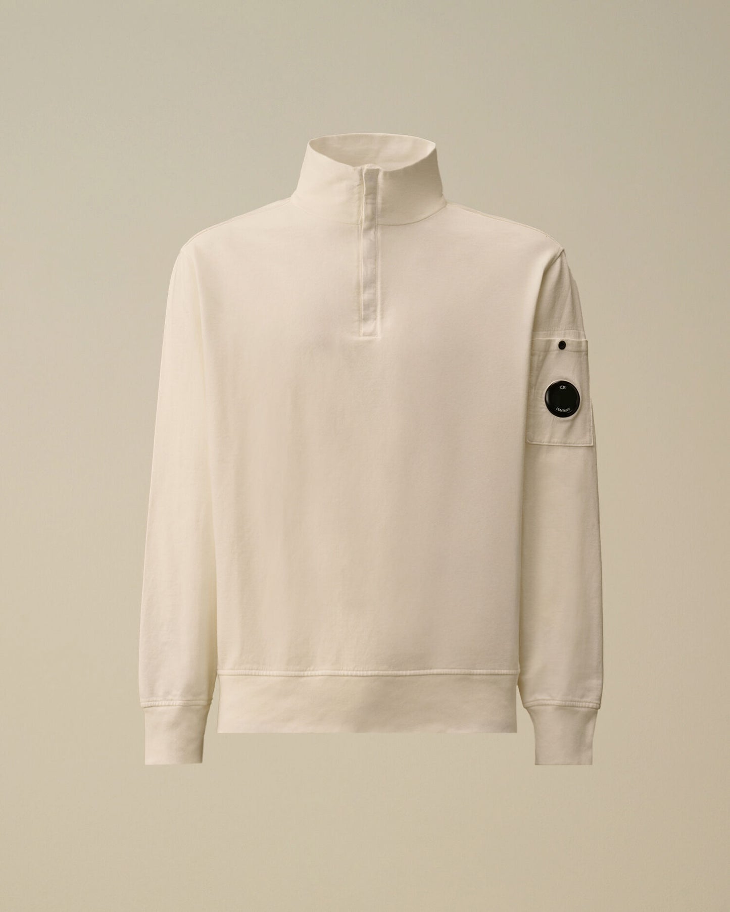 Light Fleece Half Zip Lens Sweatshirt, GAUZE WHITE