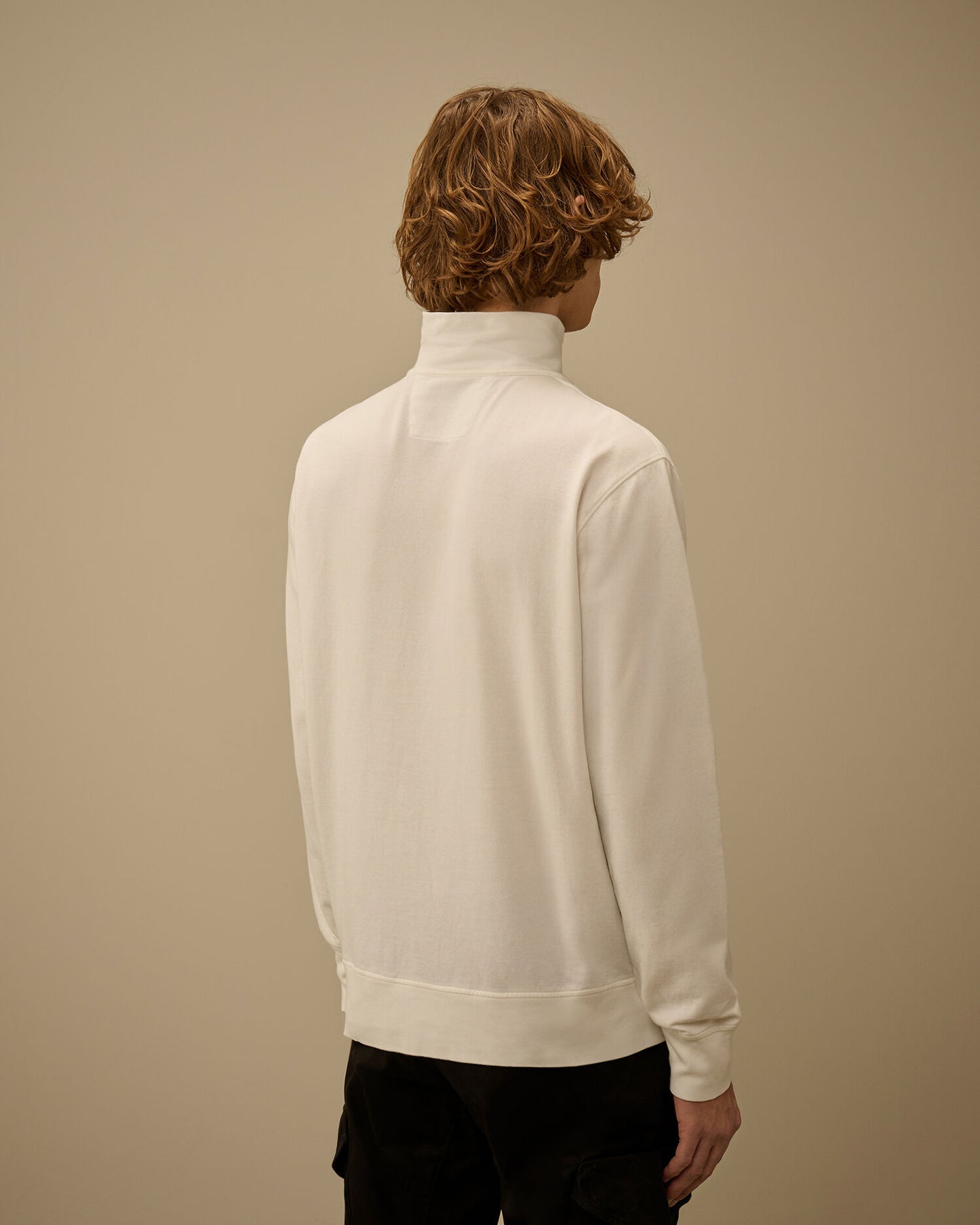 Light Fleece Half Zip Lens Sweatshirt, GAUZE WHITE