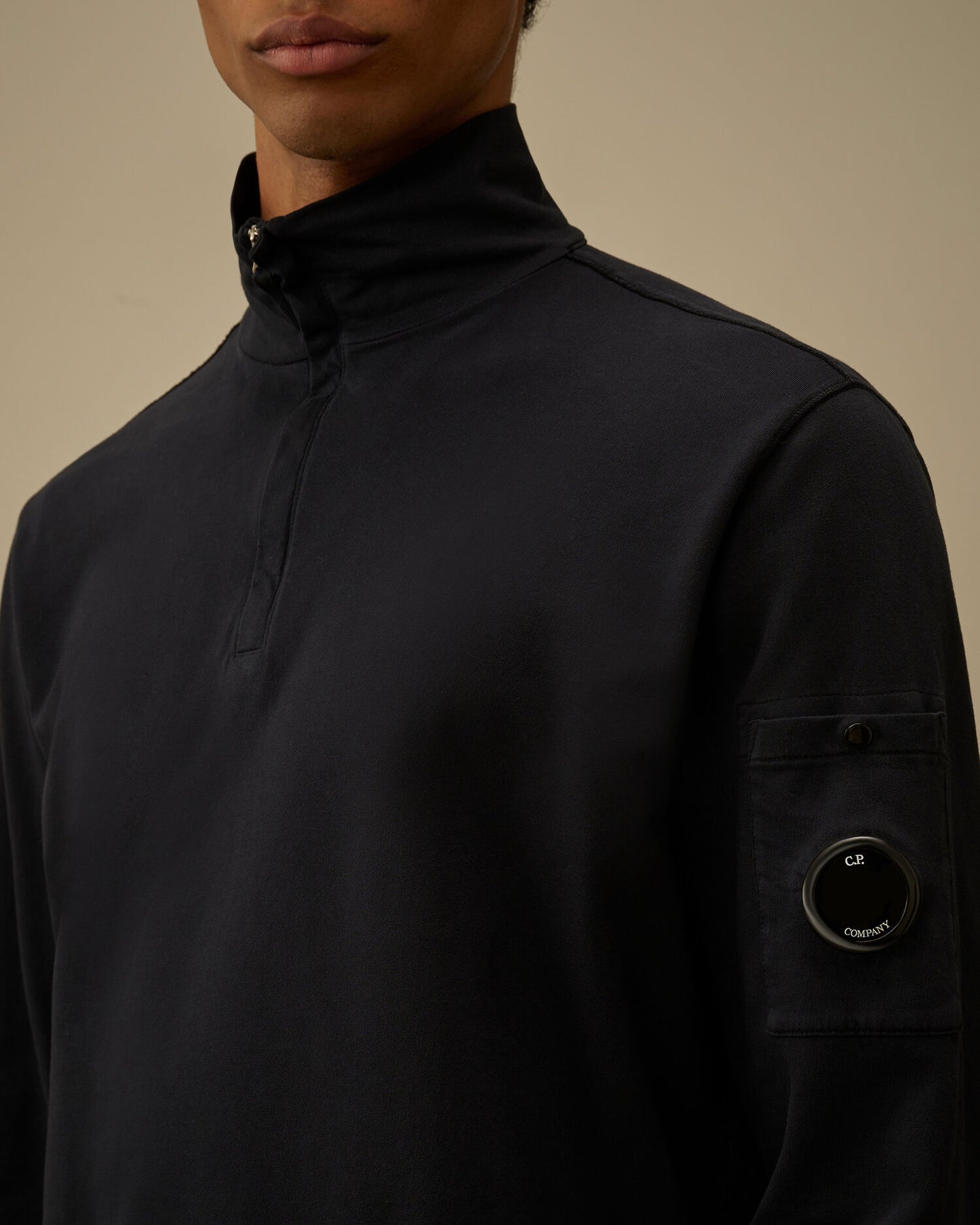 Light Fleece Half Zip Lens Sweatshirt, TOTAL ECLIPSE - BLUE