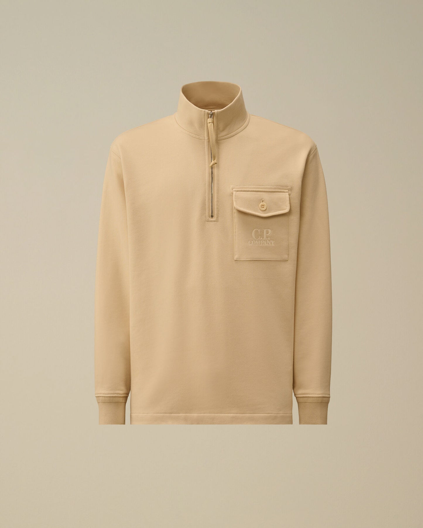 Diagonal Raised Fleece Half Zip Sweatshirt, FROZEN DEW - WHITE