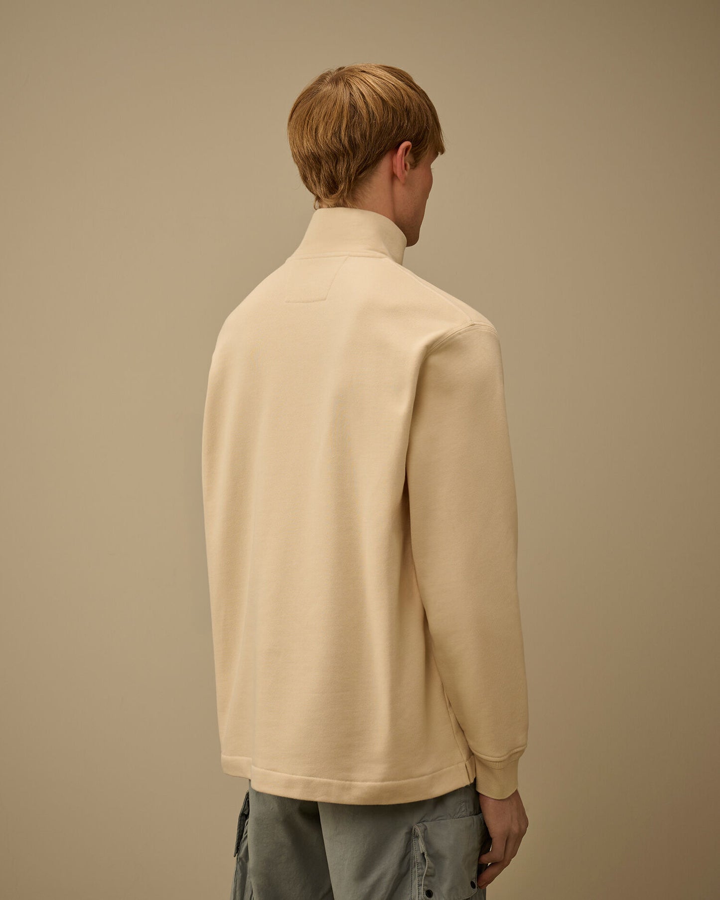 Diagonal Raised Fleece Half Zip Sweatshirt, FROZEN DEW - WHITE