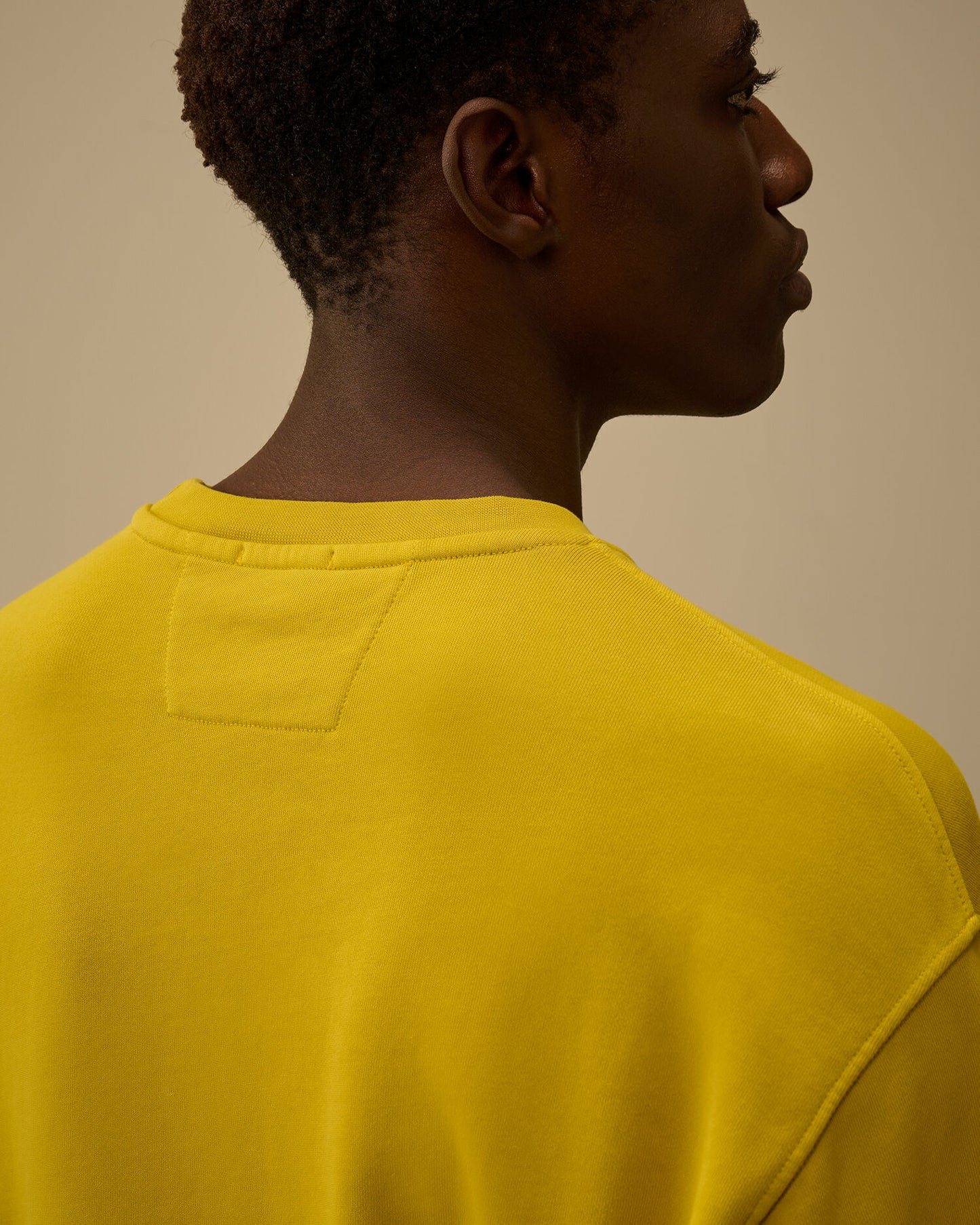 Cotton Diagonal Fleece Resist Dyed Crewneck Lens Sweatshirt, ANTIQUE MOSS -YELLOW