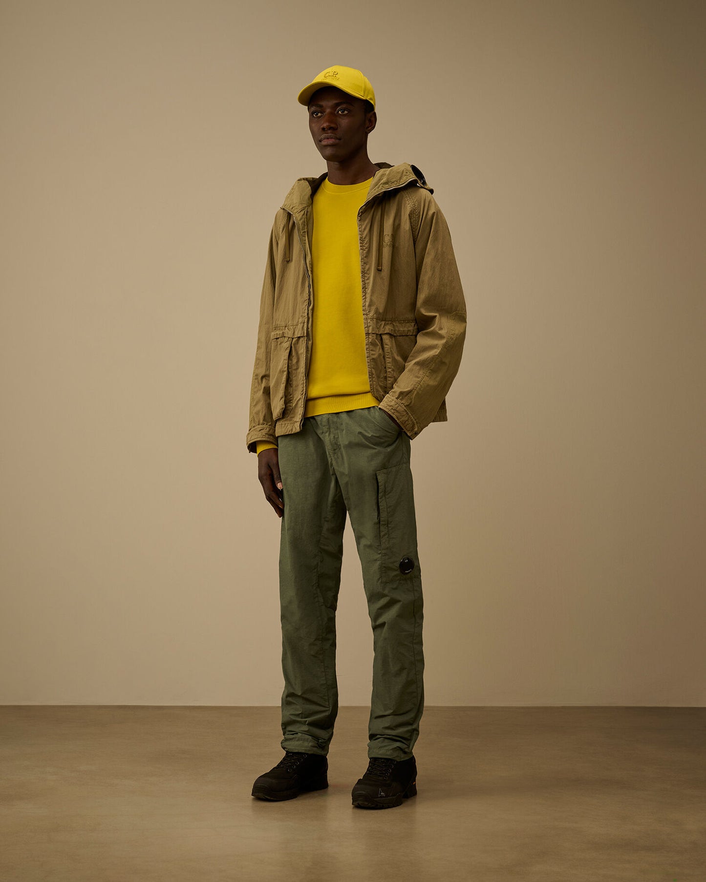 Cotton Diagonal Fleece Resist Dyed Crewneck Lens Sweatshirt, ANTIQUE MOSS -YELLOW