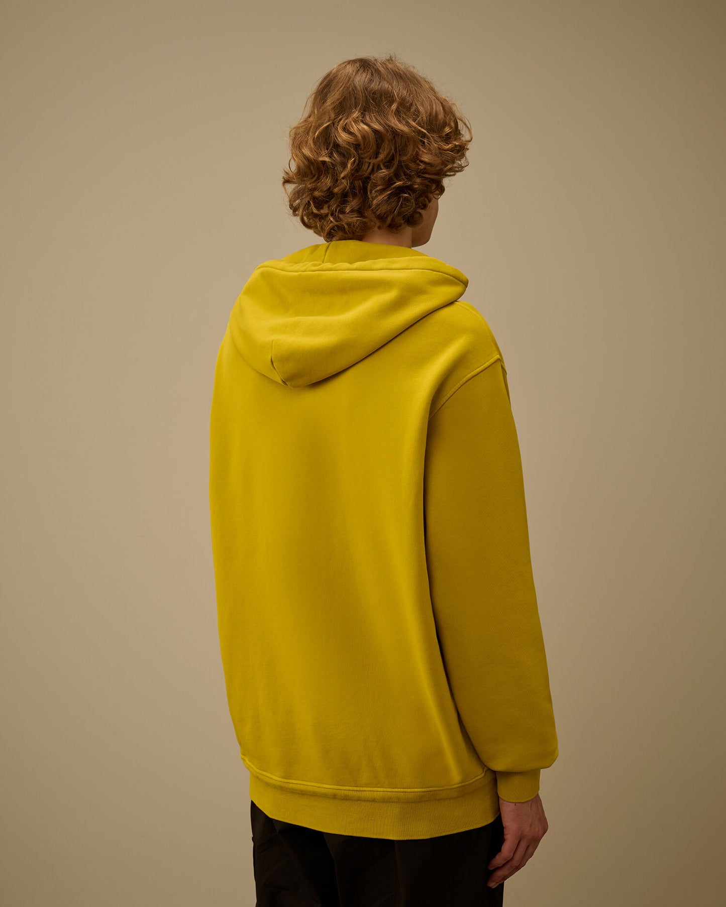 Cotton Diagonal Fleece Hooded Lens Sweatshirt, ANTIQUE MOSS -YELLOW