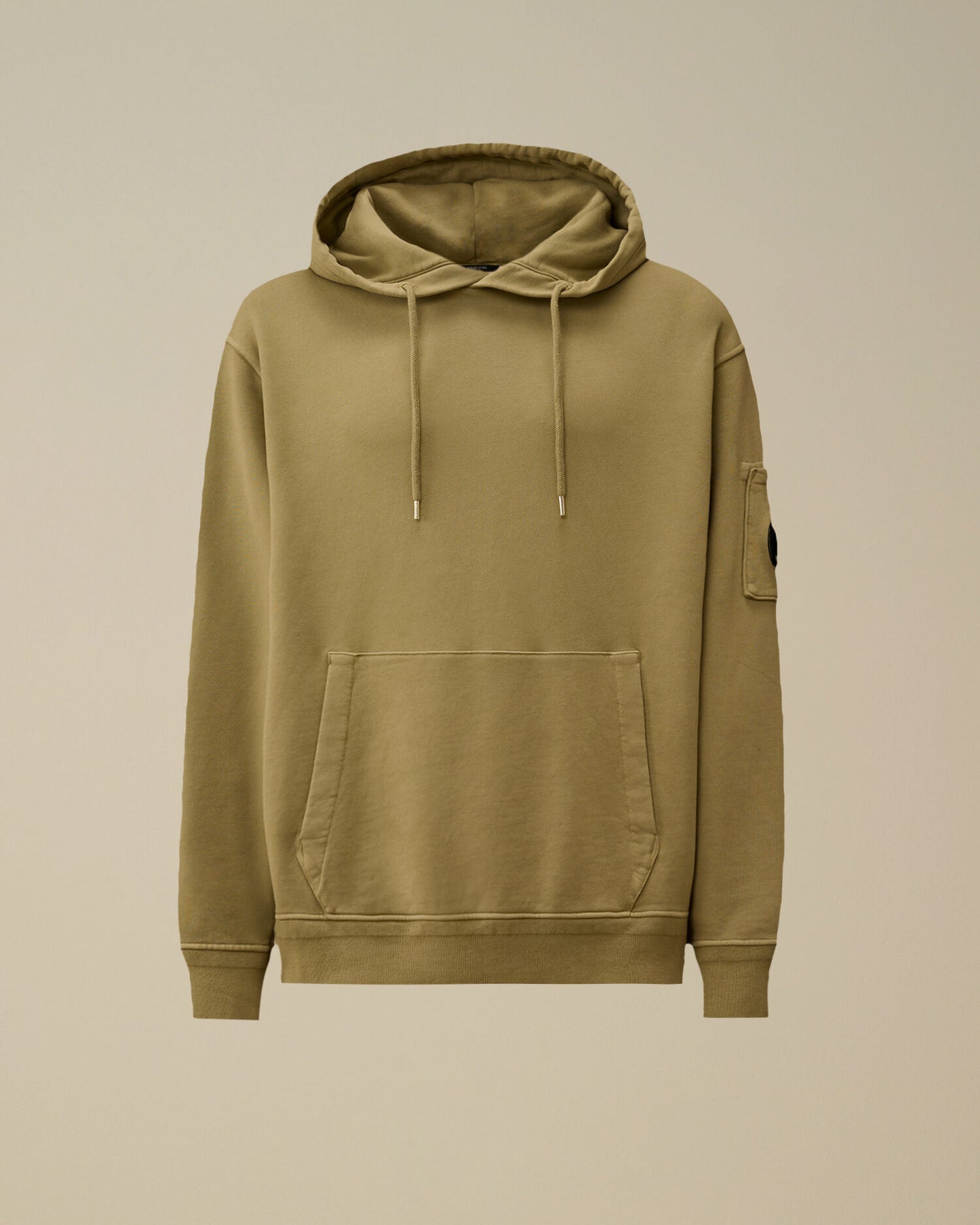Cotton Diagonal Fleece Hooded Lens Sweatshirt, MOSS GRAY - GREEN