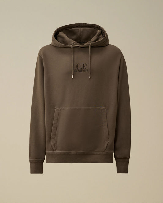 Cotton Diagonal Fleece Hooded Sweatshirt, GUNMETAL - GREY