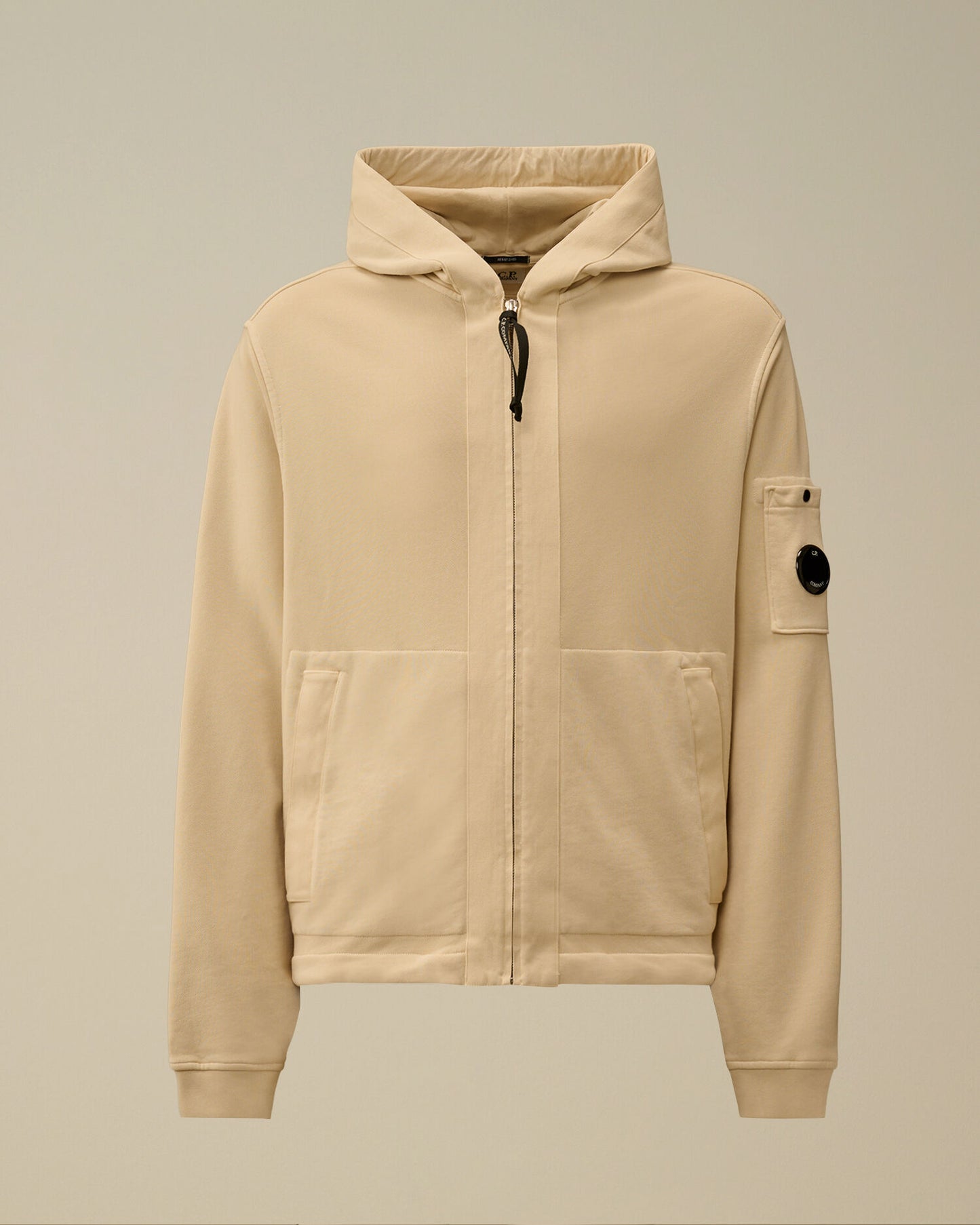 Cotton Diagonal Fleece Zip Hooded Sweatshirt, FROZEN DEW - WHITE