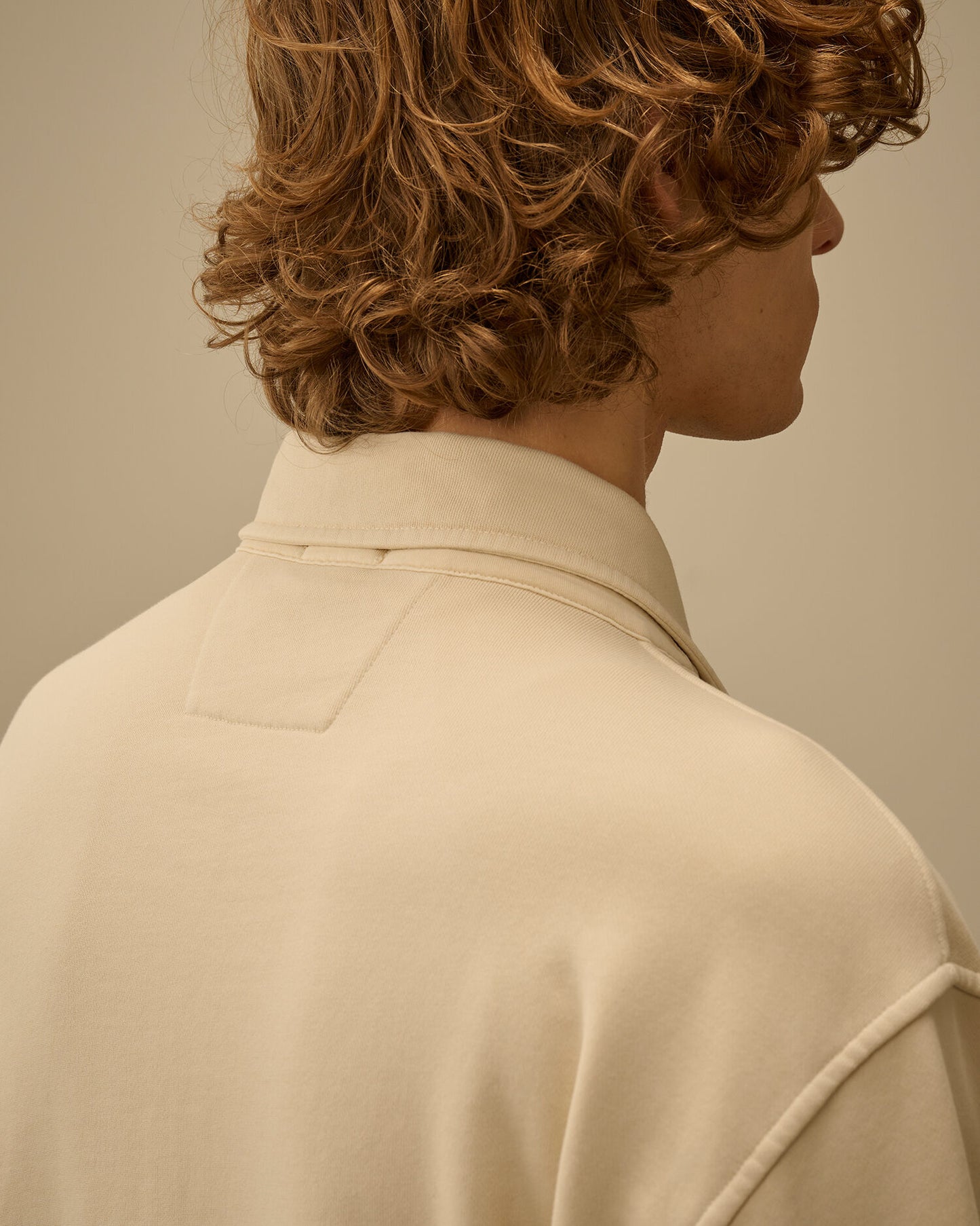 Cotton Diagonal Fleece Zip Lens Sweatshirt, FROZEN DEW - WHITE