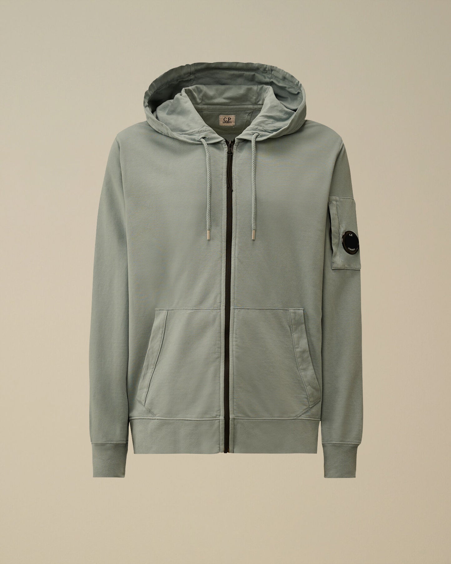 Light Fleece Zip Hooded Lens Sweatshirt, SILVER BLUE