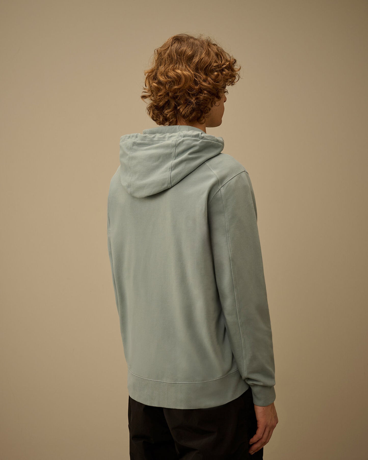 Light Fleece Zip Hooded Lens Sweatshirt, SILVER BLUE