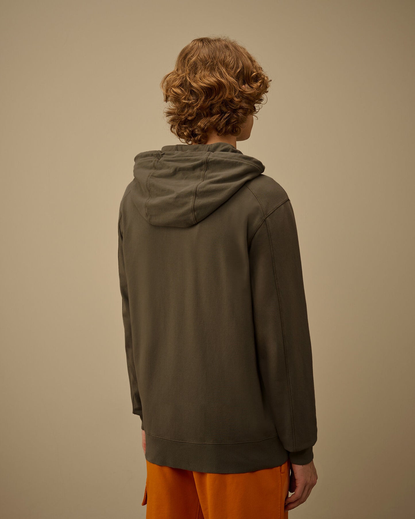 Light Fleece Zip Hooded Lens Sweatshirt, GUNMETAL - GREY